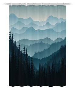 Tree Forests Small Shower Curtain - Waterproof Bathroom Decor for RV Camper with Nature and Forest Theme