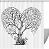 Tree Form Hearts Shower Curtain - Waterproof Bathroom Decor with Romantic and Natural Theme