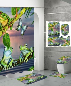 Tree Frog Leaf Print Shower Curtain Shower for a Nautical and Playful Bathroom Decor