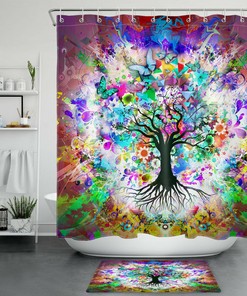 Tree Of Life Butterfly Shower Curtain For Whimsical Bathroom Decor
