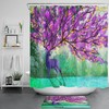 Tree Of Life Fairy Deer Blossoms Shower Curtain Waterproof Fabric