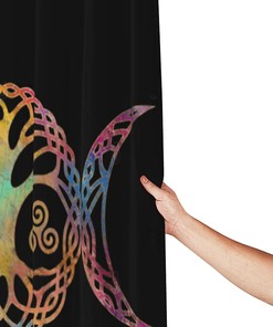 Tree of Life and Triple Moon Goddess Print Shower Curtain for Bathtub