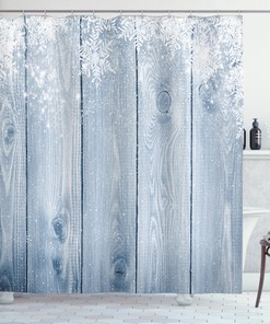 Tree with Snowflakes Winter Shower Curtain Set