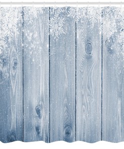 Tree with Snowflakes Winter Shower Curtain Set
