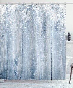 Tree with Snowflakes Winter Shower Curtain Set 