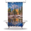 Trees and Mountain Landscape Printed Waterproof Shower Curtain for Scenic Bathroom Decor