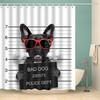 Trendy 3D Pet Dog Puppy Sunglasses Animal Print Bathroom Shower Curtain