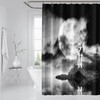 Trendy 3D Wolf Gray Bathroom Shower Curtain