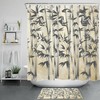 Trendy Black Gradient Gray Bamboo Retro Background Shower Curtain For Your Bathroom Decor