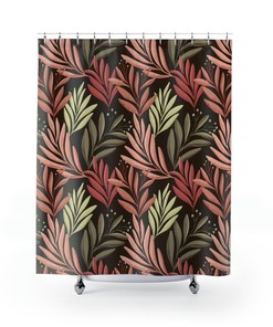Trendy Boho Botanical Shower Curtain for Chic Bathroom Decor