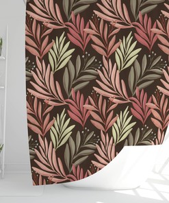 Trendy Boho Botanical Shower Curtain for Chic Bathroom Decor