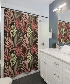 Trendy Boho Botanical Shower Curtain for Chic Bathroom Decor