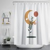 Trendy Boho Plant Print Waterproof Shower Curtain For Chic Bathroom