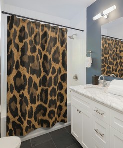 Trendy & Eye-catching Leopard Print Bathroom Shower Curtain