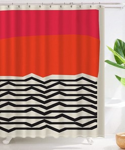 Trendy Geometric Shower Curtain for a modern and abstract bathroom