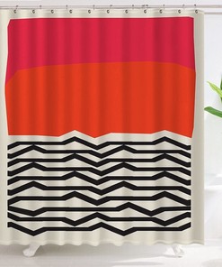 Trendy Geometric Shower Curtain for a modern and abstract bathroom