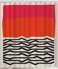 Trendy Geometric Shower Curtain for a modern and abstract bathroom