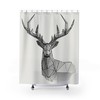 Trendy Grey and Black Rustic Reindeer Shower Curtain for Bathroom Decor