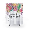 Trendy Lavender And Dusty Pink Floral Shower Curtain With Funny Quotes, Modern Bathroom Decor Idea