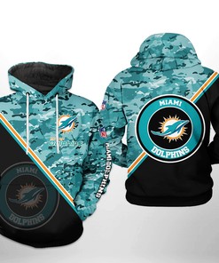 Trendy Miami Dolphins Camo Team 3D Printed Hoodie Available For Fans
