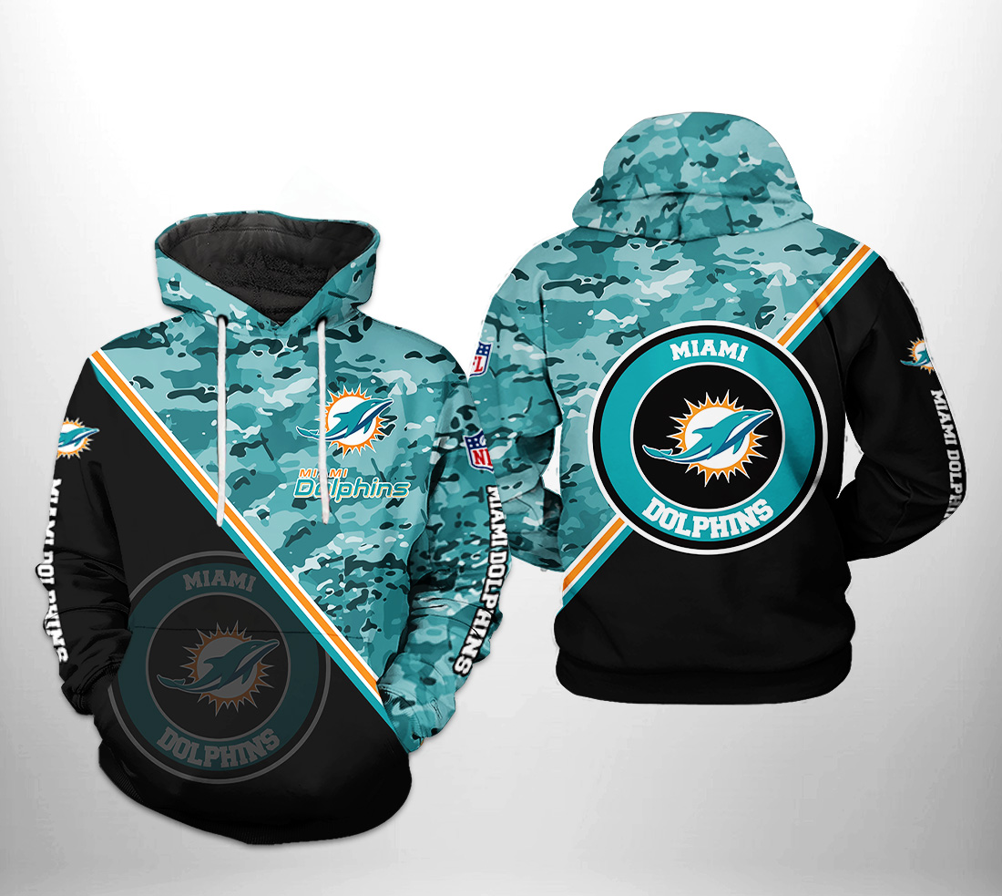 Trendy Miami Dolphins Camo Team 3D Printed Hoodie Available For Fans