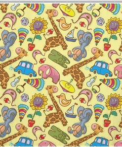 Trendy Modern Giraffe Elephant Toys Shower Curtain, Waterproof Fabric Bathroom Decorations