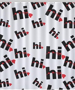 Trendy Modern Hawaiian Islands Printed Shower Curtain For Home Decoration