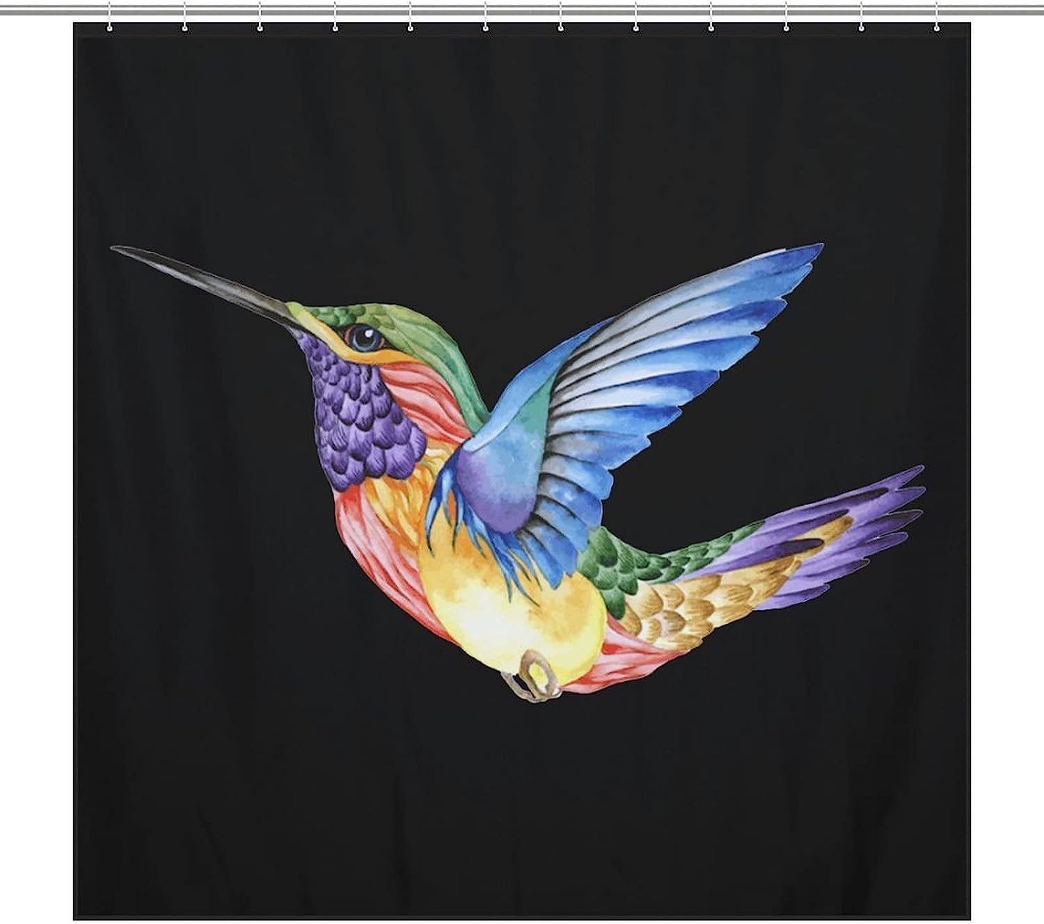 Trendy Modern Hummingbird Tattoo Shower Curtain For Bathroom Decor