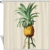 Trendy Natural Pineapple Fruit Pattern Shower Curtain for Bathroom Decor