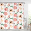 Trendy Peach Fruits Bathroom Shower Curtain Waterproof