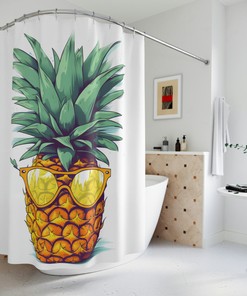 Trendy Pineapple with Sunglasses Shower Curtain 