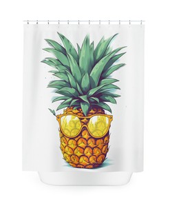 Trendy Pineapple with Sunglasses Shower Curtain
