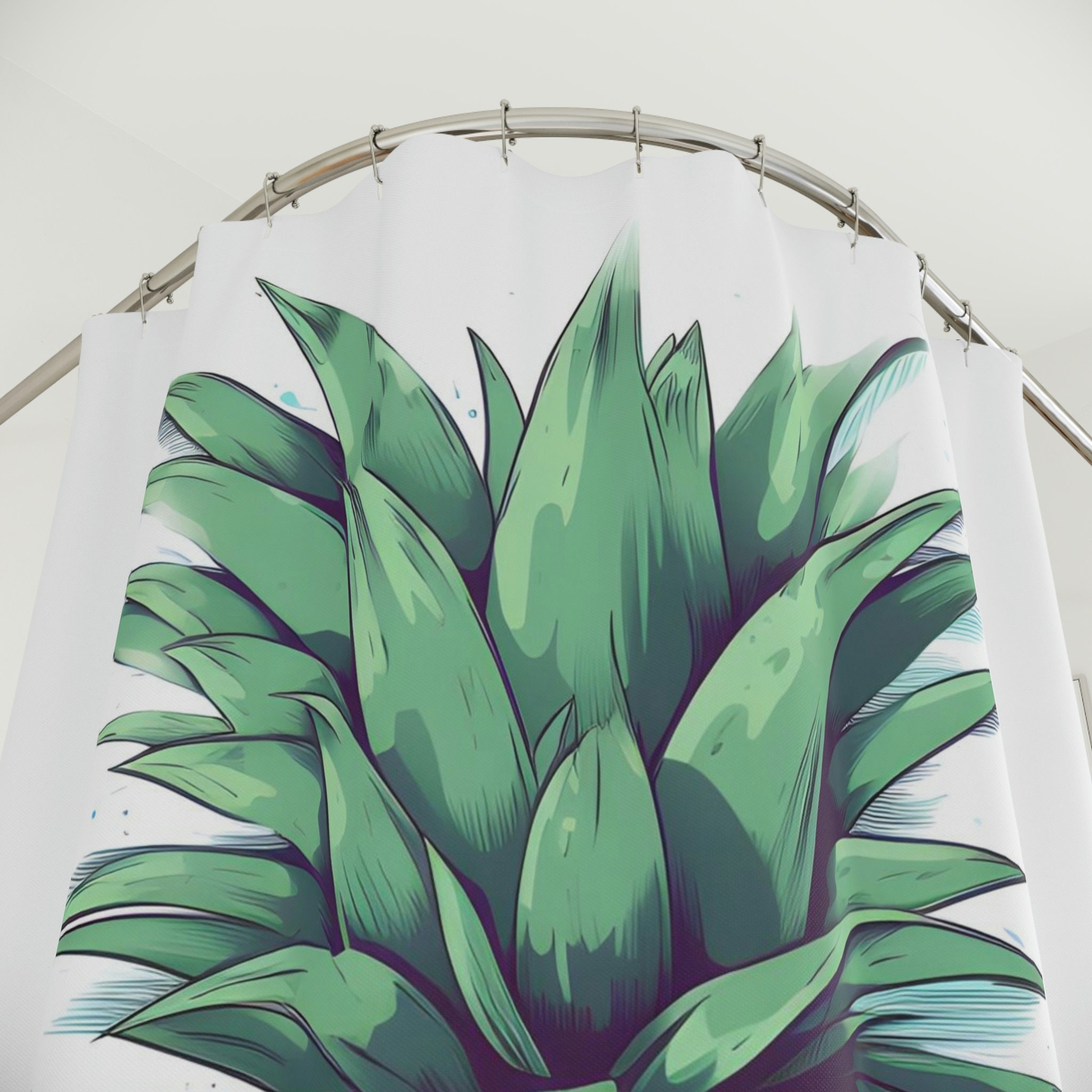 Trendy Pineapple with Sunglasses Shower Curtain