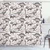 Trendy Retro Shower Curtain, Woman On Pink Motorcycle Vogue Fashion In Paris Eiffel Tower Art Print
