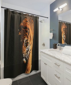 Trendy Tiger Art Shower Curtain for Stylish Bathroom Decor