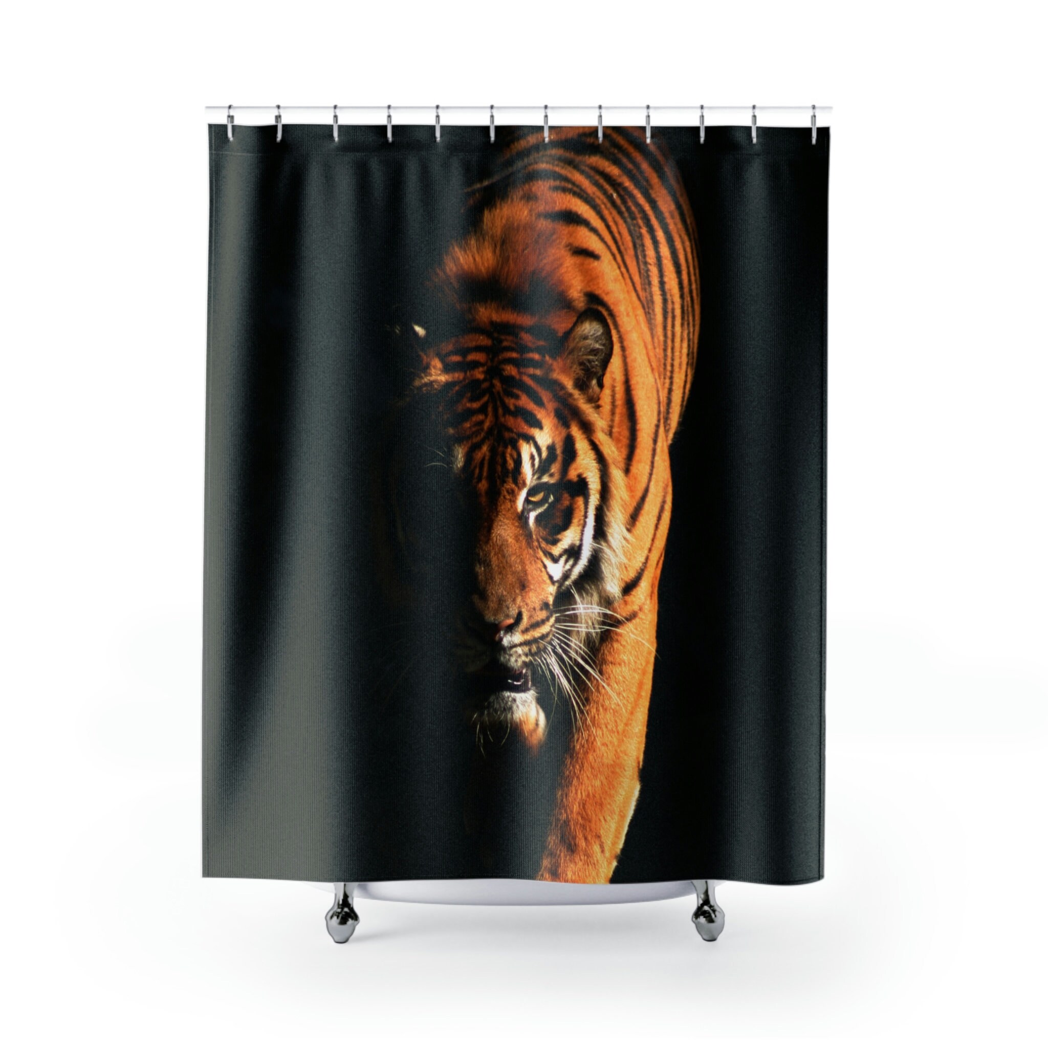 Trendy Tiger Art Shower Curtain for Stylish Bathroom Decor