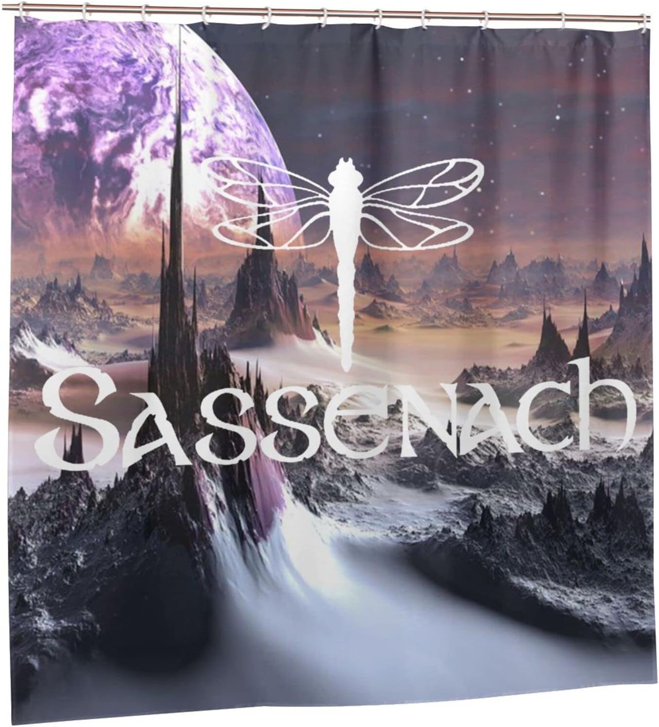 Trendy White Dragonfly-Sassenach Shower Curtain For Your Bathroom - Image 2