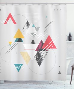 Triangle Geometric Print Shower Curtain For Chic Bathroom Decor