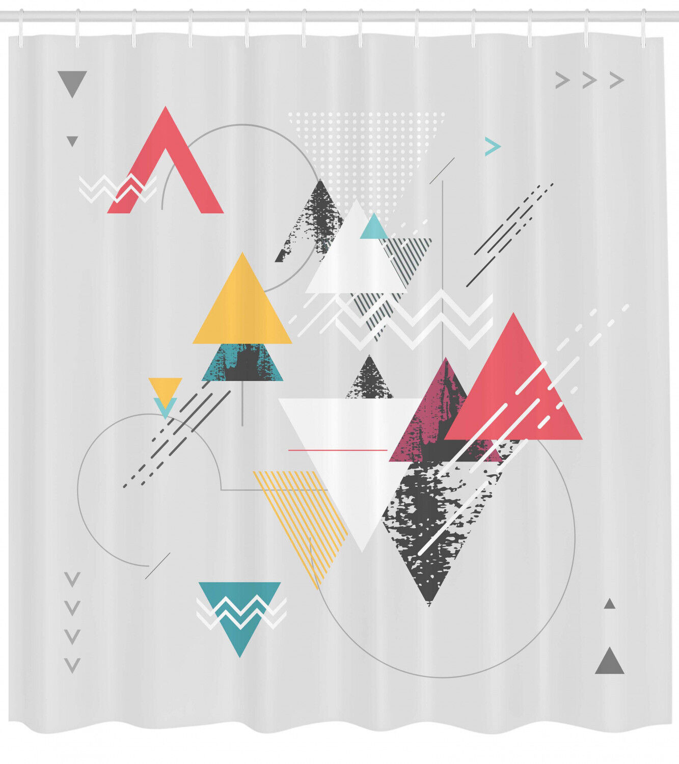 Triangle Geometric Print Shower Curtain For Chic Bathroom Decor - Image 2