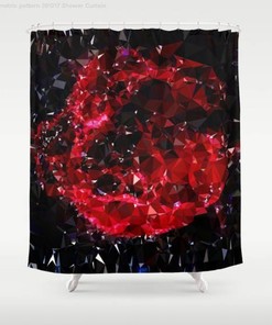 Triangles Abstract Red Pattern Shower Curtain for a Contemporary Bathroom