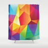 Triangles Abstract Shower Curtain with Mosaic Pattern and Polygon Print