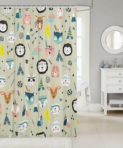 Tribal Animal Bath Curtain For Rustic And Adventurous Bathroom Decor