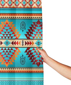 Tribal Aztec Pattern Shower Curtain For Ethnic Bathroom Decor.