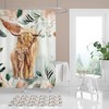 Tribal Kids Bathroom Decor With Highland Cow And Feather Print