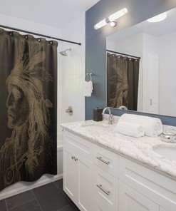 Tribal Shower Curtain - Native American Chic Bathroom Decor