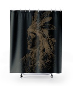 Tribal Shower Curtain - Native American Chic Bathroom Decor