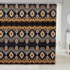Tribal Shower Stall Curtain Set For Kids Boys And Girls With Boho Geometric Stripes