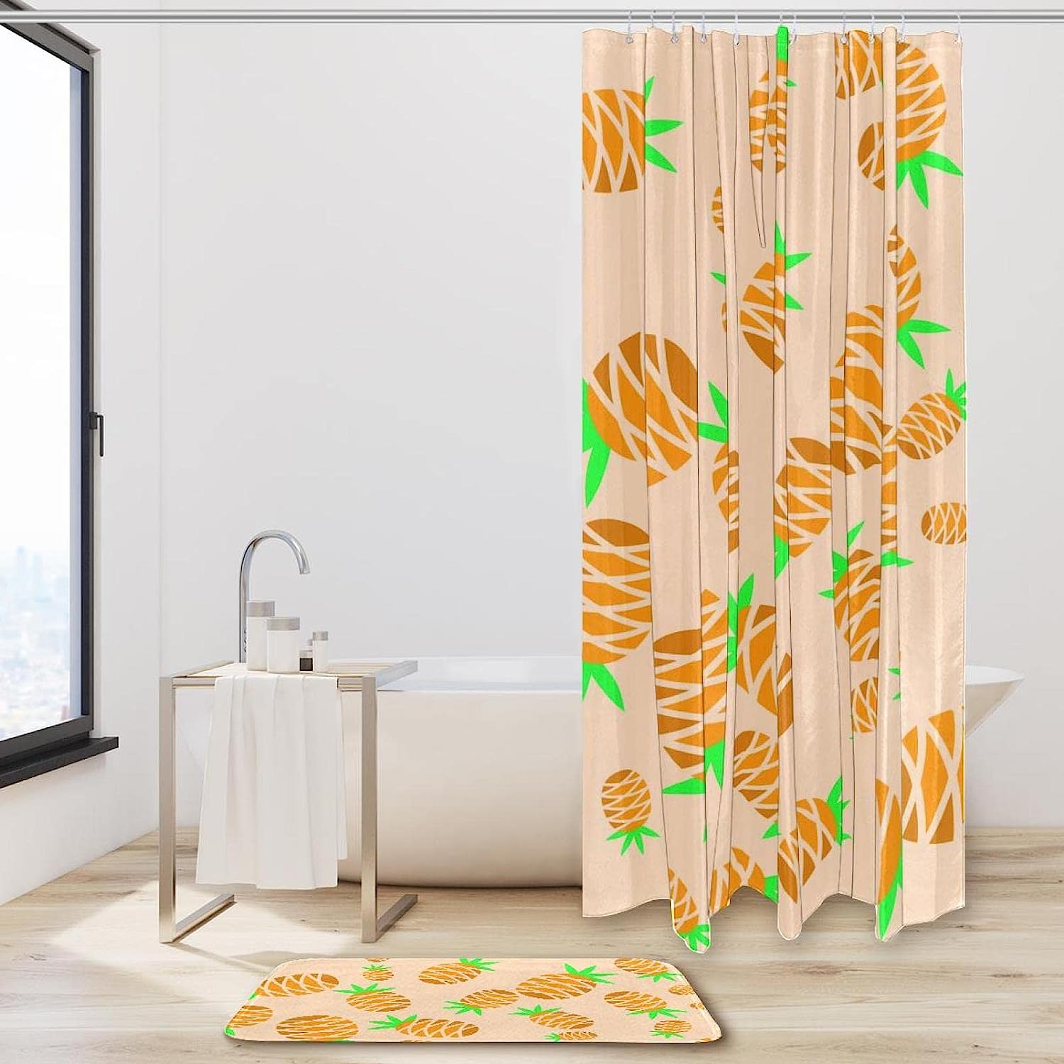 Tribal Skull Tattoo Print Shower Curtain for Men's Bathroom