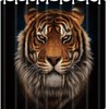 Tribal Tiger Head Fabric Shower Curtain for Wildlife Bathroom Decor