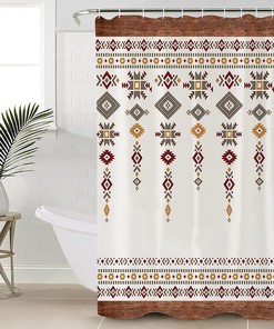 Tribal Totem Boho Shower Curtain, Native American Bathroom Decor